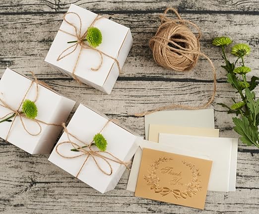 MESHA Small White Gift Boxes 4x4x4'' 10 Pack, Gift Boxes with Lids for Bridesmaid Gifts, Groomsmen, Godmother, Wedding & Party Favor, Bridal Shower, Cupcake Boxes
