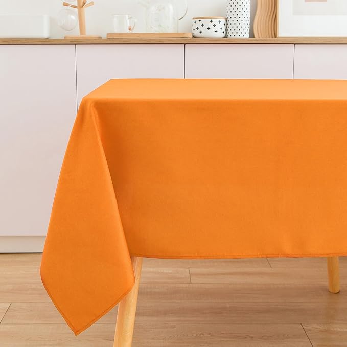 2 Pack Square Table Cloth 70X70 Inch Orange Washable Fabric Tablecloth Polyester Solid Dining Table Cover for Birthday Party Dinner Holiday Outdoor Indoor