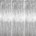 3 Pack 3.3 x 6.6 ft Silver Foil Fringe Backdrop Curtains, Tinsel Streamers Party Decorations, Fringe Backdrop for Birthday, Baby Shower, Gender Reveal, Graduation