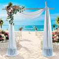 MDS Halloween Chiffon Draping Fabric - 2 Panel, 30" Wide x 75ft Long - Sheer Spooky Arbor & Canopy Drapery for Haunted House Backdrops, Party Ceilings, DIY Costumes & Themed Events - Baby Blue