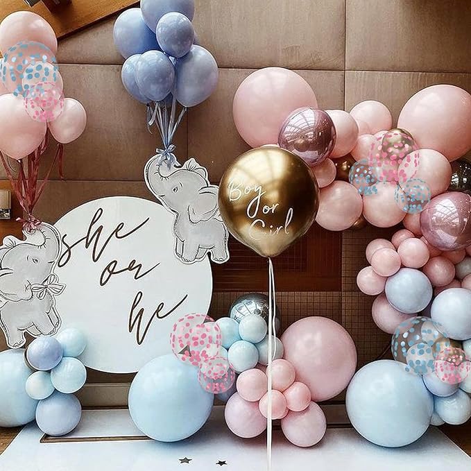 Gender Reveal Balloons,12 Inches Pink And Blue Confetti Balloons for Baby Gender Reveal Party Decorations Birthday Wedding Anniversary Engagement Bridal Baby Shower Supplies