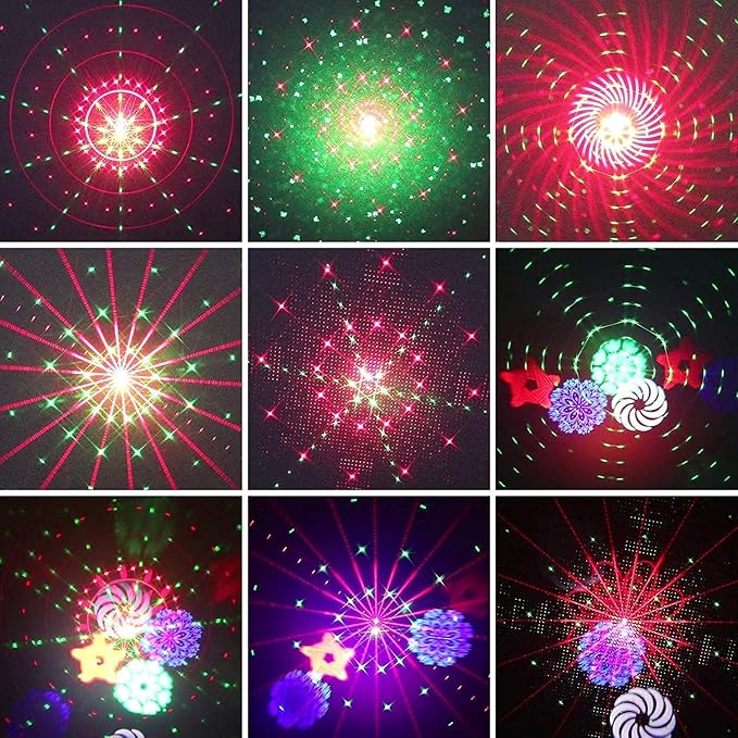 LED Decorative Projector DJ Lights Sound Activated, Stage Disco Halloween Party Light Sync with Music Remote Portable Show for Dance Floor Karaoke Birthday Christmas Wedding