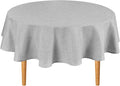 Hiasan Round Table Cloth 30 Inch Linen - Wrinkle and Stain Resistant Washable Polyester Fabric Table Cloth for Dining Room Kitchen Party, Light Grey