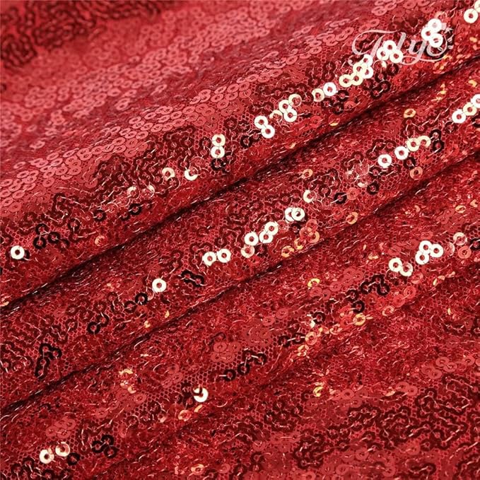 Red Sequin Curtains 2FTx8FT 4 Panels Red Sequin Backdrop for Parties Glitter Backdrop Photo Background for Wedding Baby Shower