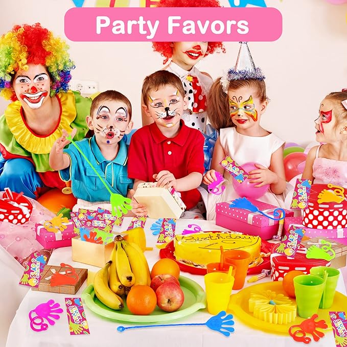 Large Sticky Hands Bulk Party Favors Supplies Toy Gifts for Kids (100 PCS), Halloween Goodie Bag Stuffer Fillers for Toddlers,Class Non Candy Treats Prizes Pinata Parade Throw Giveaways for Boys Girls