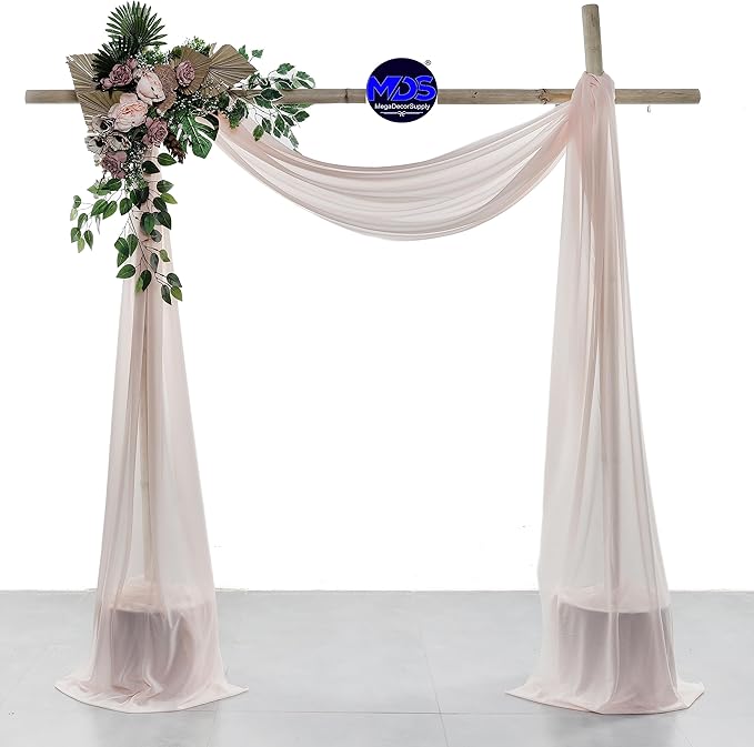 MDS Halloween Chiffon Draping Fabric - 1 Panel, 30" Wide x 40ft Long - Sheer Spooky Arbor & Canopy Drapery for Haunted House Backdrops, Party Ceilings, DIY Costumes & Themed Events - Nude
