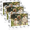 Aheroi Acrylic Picture Frames, 3 Pack 4x6 Clear Scalloped Photo Frame Freestanding Magnetic Double Sided Picture Frames, Transparent Thickened Frameless Acrylic Sign Holder, No Instal