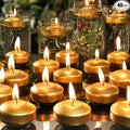 2 inch Gold Floating Candles, 48 Pack Unscented Floating Candles for Centerpieces,5-6 Hours Water Activated Candle Bulk for Cylinder Vases Wedding Pool