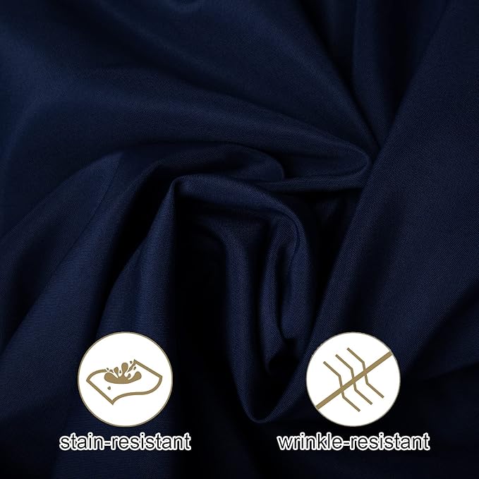 Ascoza 2pack 60x102 Inch Navy Rectangular Tablecloth 6 Feet Table Cloth in Polyester Fabric for Wedding/Banquet/Restaurant/Parties