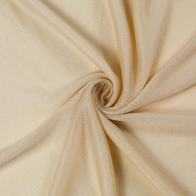 VDS Pack of 2 Panel (30 Inch X 20 Feet) Wedding Arch Draping Fabric Sheer Chiffon Fabric Drapery for Wedding Ceremony Reception Swag Backdrop Canopy Chuppah ARBO Altars Decoration (Champagne)