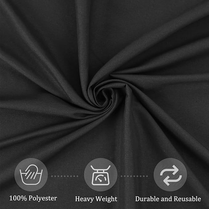 12 Pack Black Round Tablecloth 90 Inch Round Table Covers Bulk Washable Polyester Fabric Round Table Clothes for Wedding Party Reception Banquet Buffet Restaurant (Black, 90 Inch)