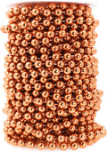 Mandala Crafts 8mm Faux Copper Pearl Beads Roll - 20 Yards Strand of Fake Pearls Chain Garlands Spool String for Christmas Tree, Wedding, Party, Vases, DIY Decoration