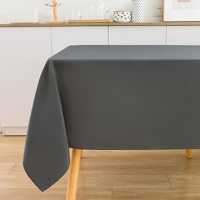2 Pack Square Table Cloth 60X60 Inch Grey Washable Fabric Tablecloth Polyester Solid Dining Table Cover for Birthday Party Dinner Holiday Outdoor Indoor