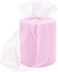 6 Inch × 100 Yards(300 Feet) Tulle Mesh Ribbon Light Pink Tulle Fabric Ribbon Roll Netting Spool for Tutu Skirt DIY Craft Wedding Home Decor Party Gift Wrapping Ornaments