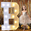 Pooqla 3FT Marquee Light Up Letters, LED Big Mosaic Marquee Letters 3 Feet, Giant LED Sign for Balloons Birthday Anniversary Wedding Party Decoration, Cool White and Warm White Letter B
