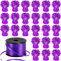24 PCS Balloon Weights Metallic Anchor, Balloon Holder Heavy Weights with 1 Roll Purple Crimped Ribbon for Balloons Table Party Favor Birthday Decor(Purple)