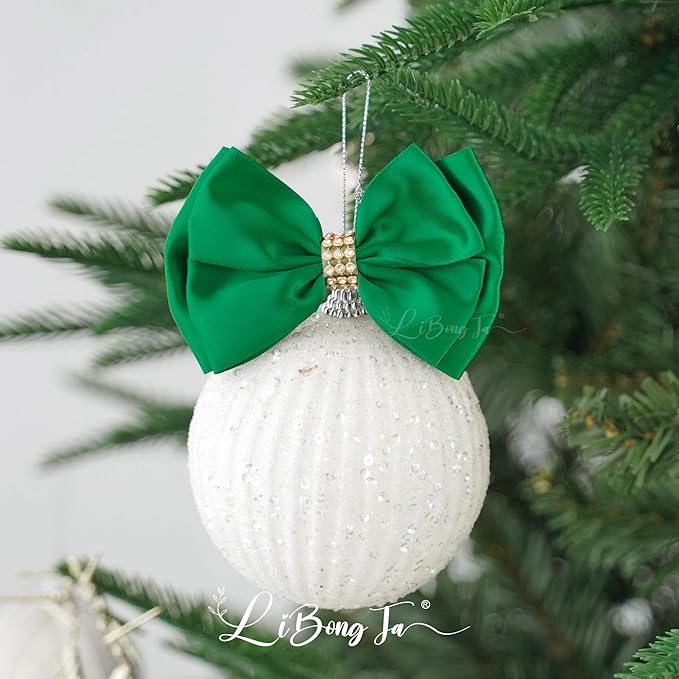 Hunter Green Ribbon Bows 4'' Premade Satin Bow, Gift Bows with Rhinestone, Wrapping Bows for Presents, Greeting Cards, Treat Bags, Wine Bottles, Valentines Bows for Gift Wrapping-12 Counts