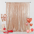 Eternal Beauty Sequin Backdrop Curtain, 4FT x 8FT Rose Gold Background for Valentine's Day Wedding Party Decor