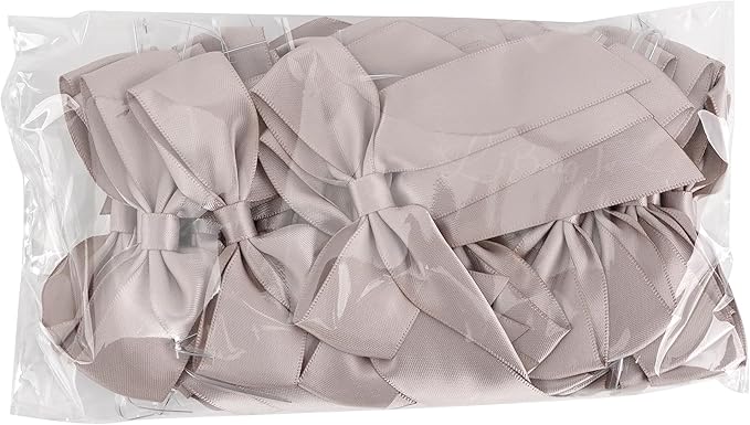 3.5" Dusty Rose Bow Satin Pre-Tied Bows for Gift Wrapping, Small Bows for Crafts, Pink Bows, Candy Apple Bows, Twist Tie Bows for Cake Decorating, Party Favor, Wedding Decoration-36 Counts