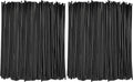 Comfy Package [7 Inch - 1000 Count] Black Coffee Drink Stirrers & Cocktail Straws - Disposable Plastic Sip Stir Sticks for Hot & Cold Beverages (Pack of 2)