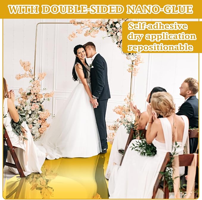 3.3 x 98.4 ft Mirror Rug Aisle Runner for Wedding Ceremony Double Sided Reflective Carpet Aisle Runner Walkway Rug Roll for Outdoor Birthday Graduation Party Decor(Gold)