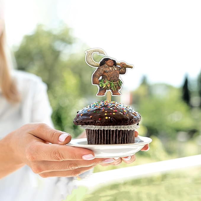 Mna Cupcake Toppers –Tropical Island Cupcake Toppers – Birthday Cake Decorations | Ocean Adventure Party Supplies for Mna Themed Celebrations & Festivities