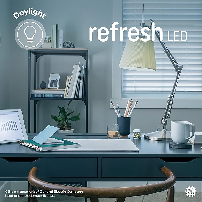GE Refresh LED Light Bulbs, 60 Watt, Daylight, G25 Globe Bulbs, Clear, Medium Base 3 Count, (1 Pack)