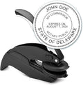 MaxMark Notary Seal Round Embosser for Delaware State - Includes Gold Burst Seal Labels (50 Count)