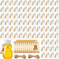 96 Sets 2 oz Plastic Honey Bear Bottle Bear Shape Clear Empty Honey Jar 96 Tags 2 Rolls Jute Rope Honey Containers Empty Honey Dispenser for Baby Shower Party Favors Gifts (White Lid)