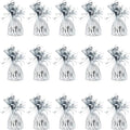 BLUE PANDA Balloon Weights - 4.5 x 2.35 in, Silver, 15 Pack - Table Balloon Stand Weight & Holder with Tinsel Tassel Fringe & Hook
