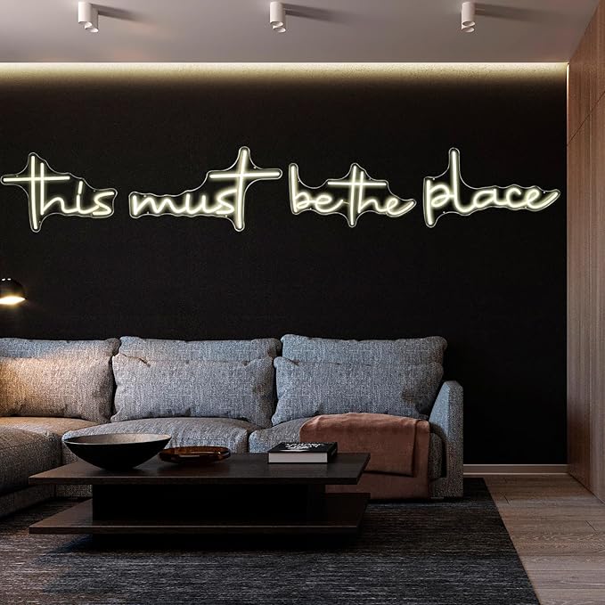 This Must Be The Place Neon Sign 80.5" x 14.3" Light for Home Bedroom Cafe Bar Hanging Wall Decor Sign Anniversaries Wedding Birthday Backdrop （Super Large Style）