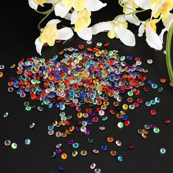 PATIKIL 10000 Pcs Wedding Table Scatter Confetti Crystals 4.5mm Acrylic Diamonds Vase Fillers Gems for Table Centerpiece Decorations Party Vase Beads, Rose Red