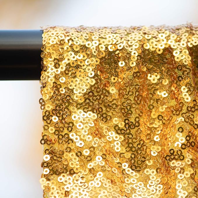 Gold Sequin Backdrop Curtains 1 Panel 10FTx10FT Glitter Gold Photo Backdrop Drapes Party Wedding Baby Shower Curtain Sparkle Photography Background
