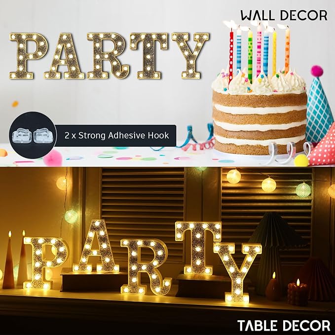 Light Up Letters - Marquee Decor, Glitter Alphabet & Number Signs for Prom, Events or Engagement Parties - Letter W