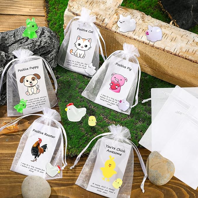 20 Set Employee Appreciation Gifts Bulk for Thank You Staff Back to School Student Teacher Office Coworker Nurse Pocket Gift Favors Animal Pun Inspirational Note Cards Pigs Dogs Cats Hens Favors