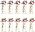 Gold Flower Stand for Table: 31.5” Tall Centerpiece Stand for Wedding Table Reception Floral Center Pieces with Home Decoration Party Event 10 PCS