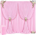 40ft x 12ft Light Pink Backdrop Curtains Wrinkle Free Backdrop Curtain for Wedding Parties Pink Fabric Backdrops Drapes Back Drop Cloth Bridal Shower Stage Curtains Wedding Decorations for Reception