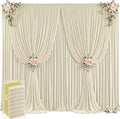 40ft x 12ft Beige Backdrop Curtains Wrinkle Free Backdrop Curtain for Wedding Parties Beige Fabric Backdrops Drapes Back Drop Cloth Bridal Shower Stage Curtains Wedding Decorations for Reception