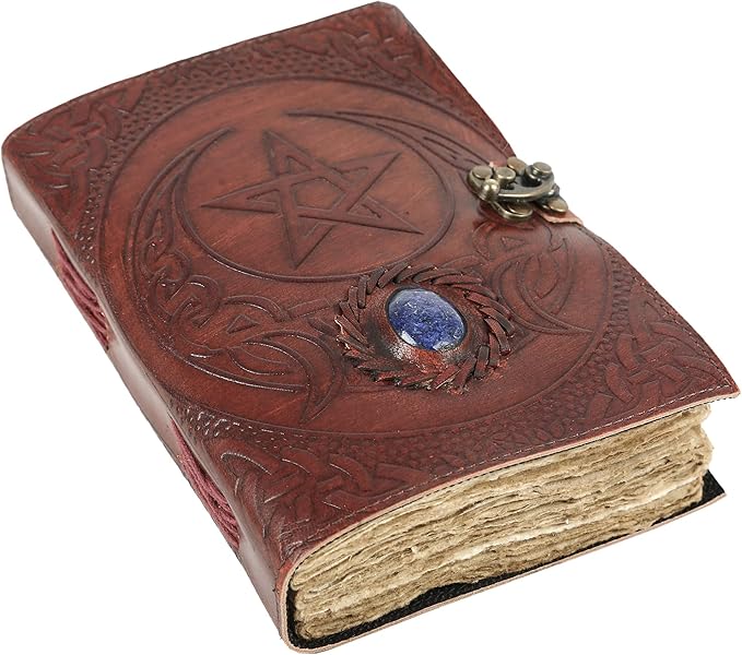 Vintage Leather Journal Handmade Buffalo Non-Refillable Deckle Edge Paper – Leather Bound Journal for Women Men Vintage C-Lock Closure Ideal for Writing & Travel for Artists