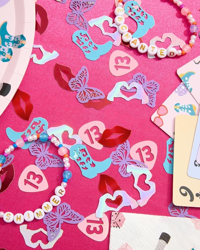 xo, Fetti Eras Party Confetti - 200 pcs | Concert Tablescape, Bachelorette Table Decor, Birthday Decorations, Cute Pink Bday Supplies