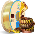 YOUSU 3D Printer Filament Triple Color Silk PLA Filament 1.75mm,Silk PLA Gold Copper Black 3D Printing Filament Bundle, 1kg / 2.2lbs