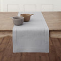 Solino Home Linen Soft Grey Table Runner 120 Inches Long - 100% Pure Linen Hemstitch 14 x 120 Inch Table Runner for Dining, Fall, Autumn, Thanksgiving, Christmas - Classic Hemstitch