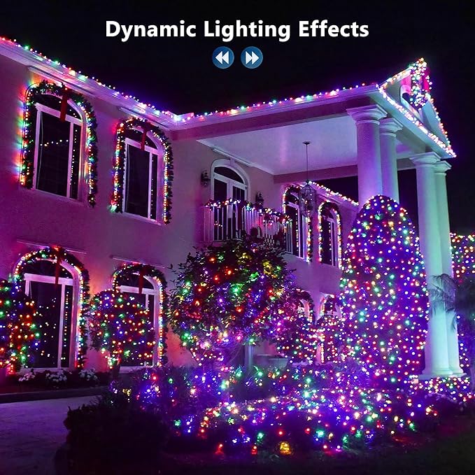 BrizLabs Halloween Lights, 33FT 100 LED RGB Color Changing String Lights with Remote, Dimmable Mini Christmas Light, USB Decorative Light String for Xmas Halloween Mardi Gras Tree Holidays Party Decor
