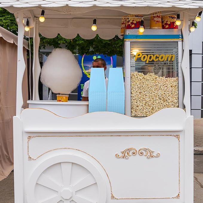 200 Pcs Popcorn Boxes Mini Paper Popcorn Box Cardboard Popcorn Container for Party Disposable Snack Candy Popcorn Bags Popcorn Holder for Birthday Wedding, 2.2 x 4.2 x 3 In (Blue,Simple)
