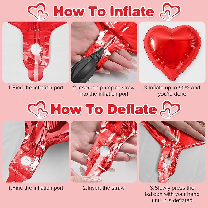 Red Blue Silver Heart Balloons,12Pcs 18Inch Blue Silver Red Heart Shaped Foil Helium Polyester Film Balloons for Birthday Anniversary Wedding Engagement 4th of July Party Decorations