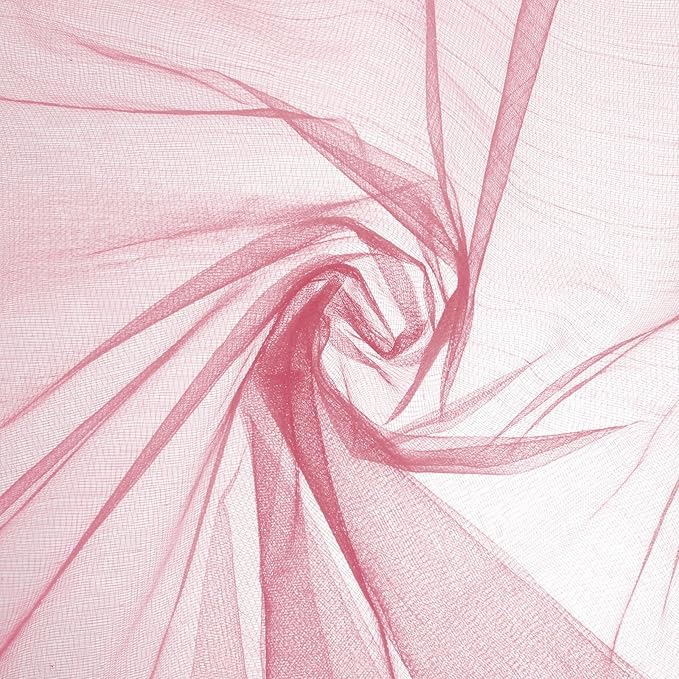 uxcell 19" by 5.5 Yard Tulle Fabric Backdrop Curtains for DIY Tutu Skirt Shower Decor Wedding Crafts Birthday Party Supplies, Wine Red