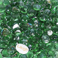 11LB Fire Glass Beads Flat Glass Marbles for Outdoor Fire Pit and Fireplace, Glass Gemstones for Vase Filler, Aquariums, Hydroponics Plants, Home Decor and Christmas DIY Craft, Green
