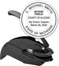 MaxMark Notary Seal Round Embosser for Michigan State - Includes Gold Burst Seal Labels (50 Count)