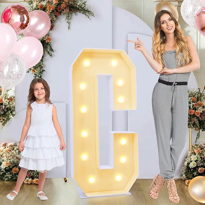 4ft Marquee for Letters C, Large Light up Letters, Multifunctional Large Marquee for Letters 4 Feet Tall for Party Decorations, Letter Balloons, Wedding Decor, Proposal Decorations (Letters C)