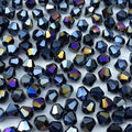 100pcs 8mm Bicone Crystal Glass Beads Loose Spacer Beads Faceted Craft Beads for Jewelry Making DIY Necklace Bracelet Earring Wind Chimes Suncatchers Ornamen(Black AB)